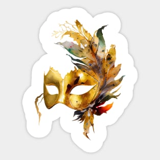 Golden masquerade mask Sticker